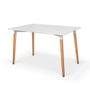 Imagem de Conjunto Mesa de Jantar Retangular Eiffel Branca 120x80cm com 4 Cadeiras Allegra - Cinza