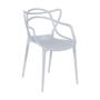 Imagem de Conjunto Mesa de Jantar Retangular Eiffel Branca 120x80cm com 4 Cadeiras Allegra - Cinza