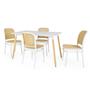 Imagem de Conjunto Mesa de Jantar Retangular Eiffel Branca 120x80cm com 4 Cadeiras Roma - Branco