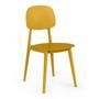 Imagem de Conjunto Mesa de Jantar Retangular Eiffel Preta 120x80cm com 4 Cadeiras Itália - Amarelo