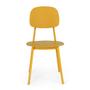 Imagem de Conjunto Mesa de Jantar Retangular Eiffel Preta 120x80cm com 4 Cadeiras Itália - Amarelo