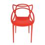 Imagem de Conjunto Mesa de Jantar Retangular Hairpin Natural 130x80cm com 6 Cadeiras Allegra - Vermelho