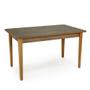 Imagem de Conjunto Mesa de Jantar Retangular Luiza 135cm Natural com 4 Cadeiras Eames Eiffel - Azul Claro