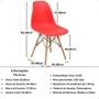 Imagem de Conjunto Mesa de Jantar Retangular Luiza 135cm Natural com 4 Cadeiras Eames Eiffel - Vermelho