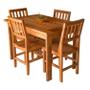 Imagem de Conjunto Mesa De Jantar Ripada 1,20m Com 4 Cadeiras Confort Em Madeira De Lei Maciça Sala de Jantar Cozinha