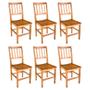 Imagem de Conjunto Mesa De Jantar Ripada 1,60m Com 6 Cadeiras Confort Em Madeira De Lei Maciça