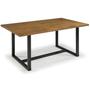 Imagem de Conjunto Mesa de Jantar Rústica de Madeira Maciça com 4 Cadeiras Aço Roma