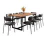 Imagem de Conjunto Mesa de Jantar Rústica de Madeira Maciça com 8 Cadeiras Mona