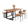 Imagem de Conjunto Mesa de Jantar Rústica e Banco de Madeira Maciça com Cadeiras Mona