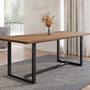 Imagem de Conjunto Mesa de Jantar Rústica e Banco de Madeira Maciça com Cadeiras Mona