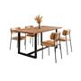 Imagem de Conjunto Mesa de Jantar Rústica Madeira Maciça com 4 Cadeiras Mona