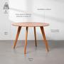 Imagem de Conjunto Mesa de Jantar Square Redonda Freijó - 88cm + 4 Cadeiras Eiffel - Bege Acinzentado
