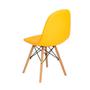 Imagem de Conjunto Mesa de Jantar Talia Amadeirada Branca 100cm com 2 Cadeiras Eiffel Botonê - Amarelo