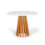 Imagem de Conjunto Mesa de Jantar Talia Amadeirada Branca 100cm com 2 Cadeiras Eiffel Leda - Branco