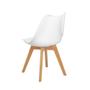 Imagem de Conjunto Mesa de Jantar Talia Amadeirada Branca 100cm com 2 Cadeiras Eiffel Leda - Branco