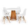 Imagem de Conjunto Mesa de Jantar Talia Amadeirada Branca 100cm com 4 Cadeiras Eames Eiffel - Branco