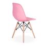 Imagem de Conjunto Mesa de Jantar Talia Amadeirada Branca 100cm com 4 Cadeiras Eames Eiffel - Rosa