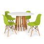 Imagem de Conjunto Mesa de Jantar Talia Amadeirada Branca 120cm com 4 Cadeiras Eames Eiffel - Verde
