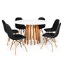 Imagem de Conjunto Mesa de Jantar Talia Amadeirada Branca 120cm com 6 Cadeiras Eiffel Botonê - Preto
