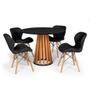Imagem de Conjunto Mesa de Jantar Talia Amadeirada Preta 100cm com 4 Cadeiras Eiffel Slim - Preto
