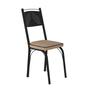 Imagem de Conjunto Mesa de Jantar Tubular com 4 Cadeiras Malva Tampo BP 91x68cm 151 Preto Fosco Assento Rattan - Combo Stock