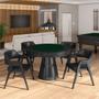 Imagem de Conjunto Mesa de Jogos Carteado Bellagio Tampo Reversível e 4 Cadeiras Madeira Poker Base Cone PU Preto/Preto G42 - Gran Belo