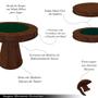 Imagem de Conjunto Mesa de Jogos Carteado Bellagio Tampo Reversível e 4 Cadeiras Madeira Poker Base Cone Veludo Cinza/Imbuia G42 - Gran Belo
