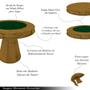 Imagem de Conjunto Mesa de Jogos Carteado Bellagio Tampo Reversível e 4 Cadeiras Madeira Poker Base Cone Veludo Preto/Mel G42 - Gran Belo