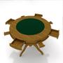 Imagem de Conjunto Mesa de Jogos Carteado Bellagio Tampo Reversível e 4 Cadeiras Madeira Poker Base Estrela Veludo Preto/Mel G42 - Gran Belo