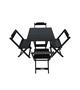 Imagem de Conjunto Mesa Dobrável 70x70 Com 4 Cadeiras Em Madeira Maciça - Preto