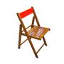 Imagem de Conjunto Mesa Dobravel 70x70 em Madeira Robusta com 4 Cadeiras Red - Castanho 