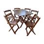 Imagem de Conjunto Mesa Dobrável Madeira 110x70 com 6 Cadeiras Personalizada Jack Imbuia - Tarimatã