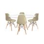 Imagem de Conjunto mesa eames branca 110cm e 4 cadeiras eames pp nude