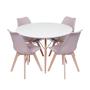 Imagem de Conjunto mesa eames branca 110cm e 4 cadeiras saarinen pp fendi wood