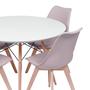 Imagem de Conjunto mesa eames branca 110cm e 4 cadeiras saarinen pp fendi wood