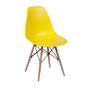 Imagem de Conjunto Mesa Eames Eiffel DSW Redonda Branca 90cm + 4 Cadeiras Eames DSW - Amarela