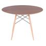 Imagem de Conjunto Mesa Eames Eiffel DSW Redonda Imbuia 120cm + 4 Cadeiras Eames DSW - Branca