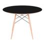 Imagem de Conjunto Mesa Eames Eiffel DSW Redonda Preta 120cm + 4 Cadeiras Eames DSW - Fendi