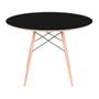 Imagem de Conjunto Mesa Eames Eiffel DSW Redonda Preta 120cm + 4 Cadeiras Eames DSW - Vermelha