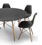 Imagem de Conjunto Mesa Eiffel 90Cm Preta + 4 Cadeiras Dsw Eiffel Desi