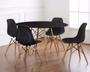 Imagem de Conjunto Mesa Eiffel 90Cm Preta + 4 Cadeiras Dsw Eiffel Desi
