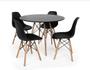 Imagem de Conjunto Mesa Eiffel 90cm Preta e 4 Cadeiras Eiffel Design Charles Eames Preta