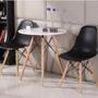 Imagem de Conjunto Mesa Eiffel Branca 80cm e 02 Cadeiras Eiffel Pretas