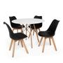 Imagem de Conjunto Mesa Eiffel Eames Branco 90cm Com 04 Cadeiras Leda Preto