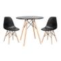 Imagem de Conjunto Mesa Eiffel Eames Preta 70cm com 2 Cadeiras