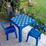 Imagem de Conjunto Mesa Estampada E 2 Cadeiras Infantil Mor Plástica Azul