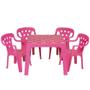 Imagem de Conjunto Mesa Estampada E 4 Cadeiras Infantil Mor Plástica Rosa