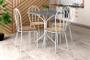 Imagem de Conjunto Mesa Granito 0,70cm Cromo Branco com 4 Cadeiras (004) Escolha sua cor THAIS - ARTEFAMOL 4227