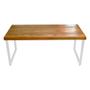 Imagem de Conjunto Mesa Industrial Bernardo 1,30m Ferragem Branca com 2 Bancos Industrial Bernardo