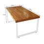 Imagem de Conjunto Mesa Industrial Bernardo 1,30m Ferragem Branca com 2 Bancos Industrial Bernardo